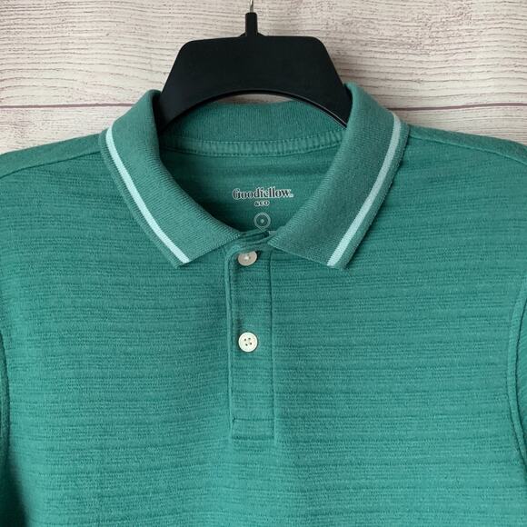 Goodfellow & Co Green and White Polo Ribbed Stripe Short Sleeves Size S - Picture 12 of 16